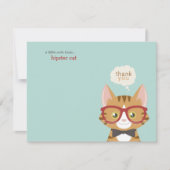 Oranje tablet Hipster Cat Dank je Kaart (Voorkant)