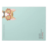 Oranje tablet Hipster Cat Kinder Groot Notitieblok (Voorkant)