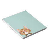 Oranje tablet Hipster Cat Kinder Klein Notitieblok (Schuin)