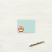 Oranje tablet Hipster Cat Kinder Post-it® notes (Op bureau)