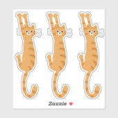 Oranje tablet ingeschakeld | Funny Striped Cat Sticker (Vel)
