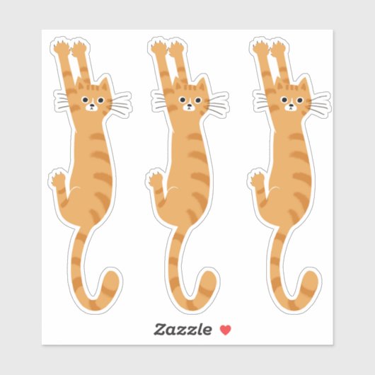 Oranje tablet ingeschakeld | Funny Striped Cat Sticker (Vel)