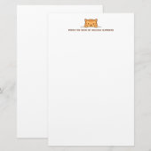 Oranje tablet Kat bovenaan aangepaste tekst Briefpapier (Voorkant / Achterkant)