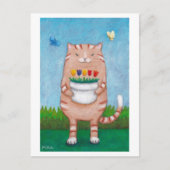 Oranje tablet met bloemen Briefkaart (Voorkant)