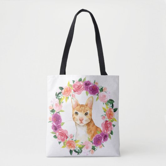 Oranje tablet met Floral Wreator Canvas tas (Voorkant)