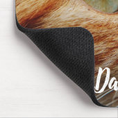 Oranje tablet met groene ogen Aangepast Muismat (Hoek)