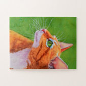 Oranje tablet met indrukwekkende whiskers legpuzzel (Horizontaal)