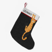 Oranje tablet met klapband op maat kleine kerstsok (Voorkant (Hangend))