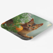 Oranje tablet papieren bordje (Gebogen)