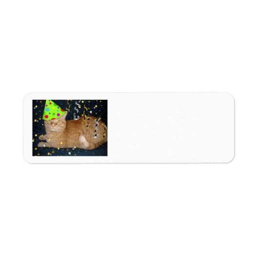 Oranje tablet van Birthday Party Etiket (Voorkant)