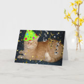 Oranje tablet van Birthday Party Kaart (Gele Bloem)