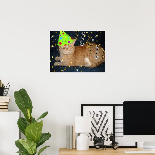 Oranje tablet van Birthday Party Poster (Thuiskantoor)