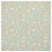 Oranje tabletkatten geïllustreerd patroon stof (Swatch)