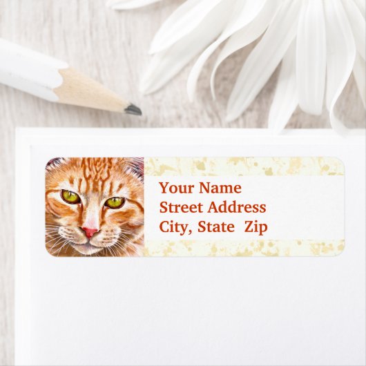 Oranje tabletschildering etiket (Insitu)