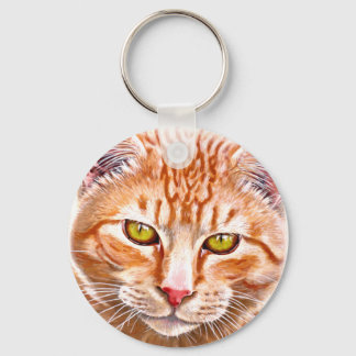 Oranje tabletschildering sleutelhanger