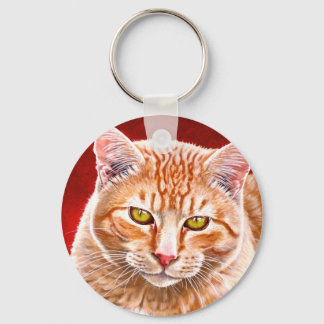 Oranje tabletschildering sleutelhanger