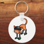 Oranje tabletten op rollen sleutelhanger (Voorkant)