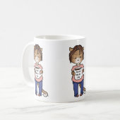 oranje tafel katten hebben koffie mok nodig (Voorkant links)