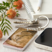 Oranje tafeltje met slaapstand in hamer sleutelhanger (Voorkant Rechts)