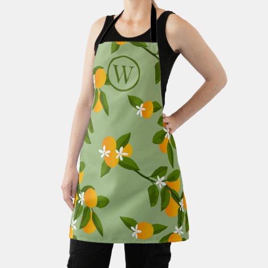 Oranje takken Fruit Patterned Schort (Insitu)