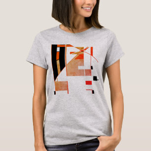 Oranje Tan Black Southwest Art-geïnspireerd Abstra T-shirt