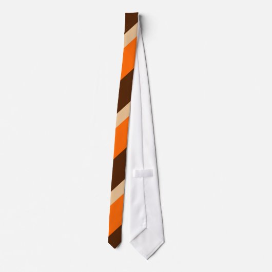 Oranje Tan en bruin Stropdas (Achterkant)