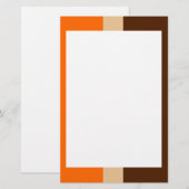 Oranje tan- en bruine-grensbankierwerk briefpapier (Voorkant / Achterkant)