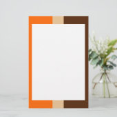Oranje tan- en bruine-grensbankierwerk briefpapier (Staand voorkant)