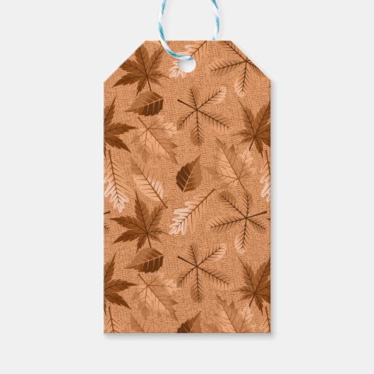 ORANJE TAN HERFST AUTUMN LEAVES CADEAULABEL (Voorkant)