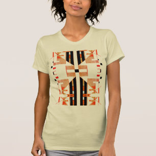 Oranje Tan Zwart Symmetrische Zuidwest Art Look T-shirt