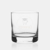 Oranje tandheelkundige school aangepaste tandarts  whisky glas (Achterkant)