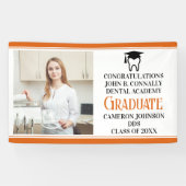 Oranje Tandheelkundige School Afstuderen Party Fot Spandoek (Horizontaal)