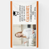 Oranje Tandheelkundige School Afstuderen Party Fot Spandoek (Verticaal)