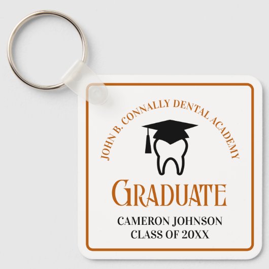 Oranje Tandheelkundige School Custom Afstuderen Gi Sleutelhanger (Voorkant)