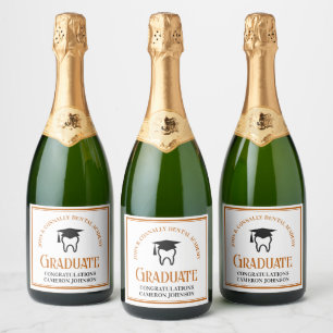 Oranje Tandheelkundige School Custom Graduation Pa Sparkling Wijnetiket