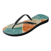 Oranje, Tane en Teal Abstract Teenslippers (Schuin)