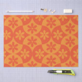 Oranje tangerine bloemen op mid-century scallop tissuepapier (Craft)