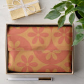Oranje tangerine bloemen op mid-century scallop tissuepapier (Geschenk)