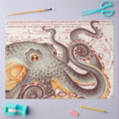 Oranje Tangerine Octopus Kraken  Kaart Tissuepapier (Craft)