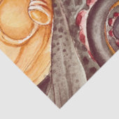 Oranje Tangerine Octopus Kraken  Kaart Tissuepapier (Detail)