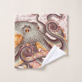 Oranje tangerine Octopus Tentacles  Map Bad Handdoek (Wasdoekje)