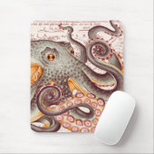 Oranje Tangerine Octopus Tentacles  Map Muismat (Met muis)