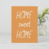 Oranje Tangerine Script Home Sweet Home Moving Aankondiging (Staand voorkant)