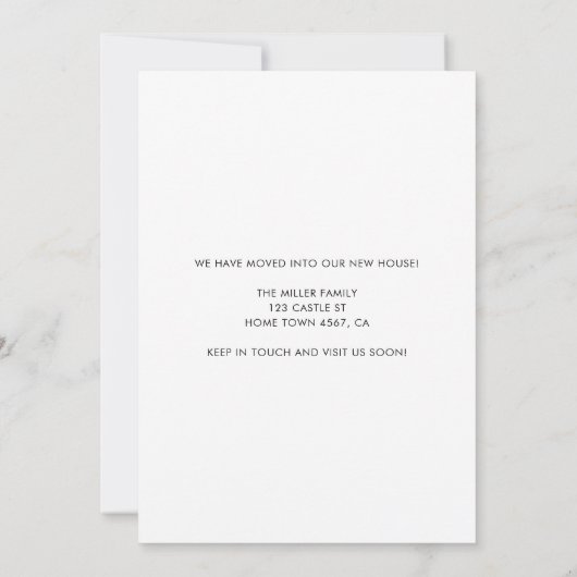 Oranje Tangerine Script Home Sweet Home Moving Aankondiging (Achterkant)