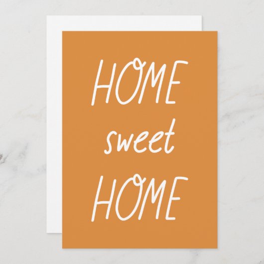 Oranje Tangerine Script Home Sweet Home Moving Aankondiging (Voorkant / Achterkant)