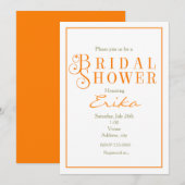 Oranje Tangerine Vrijgezellenfeest Classy Invitati Kaart (Voorkant / Achterkant)