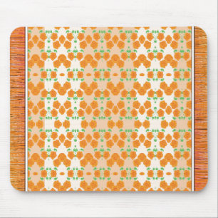 Oranje tapijt stijl bloemrijke designer muismat