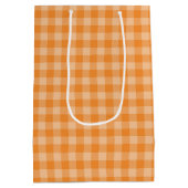 Oranje tartaar plaid zomer medium cadeauzakje (Achterkant)
