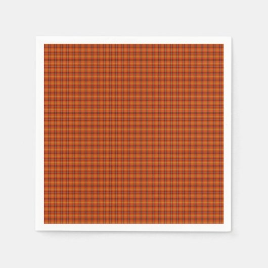 Oranje Tartan Paper Napkins Servetten (Voorkant)
