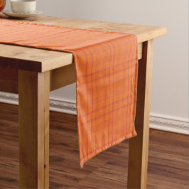 Oranje Tartan Pattern Table Runner Korte Tafelloper